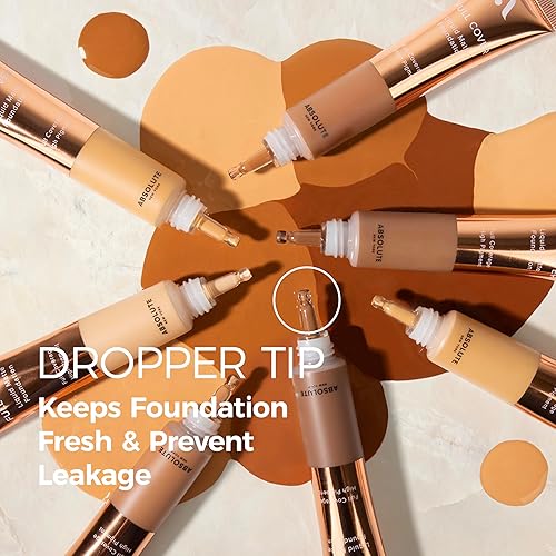 Miniatura 4 de Absolute New York Base líquida mate de cobertura completa MFFD03 fórmula cremosa sin aceite con punta cuentagota acabado mate natural