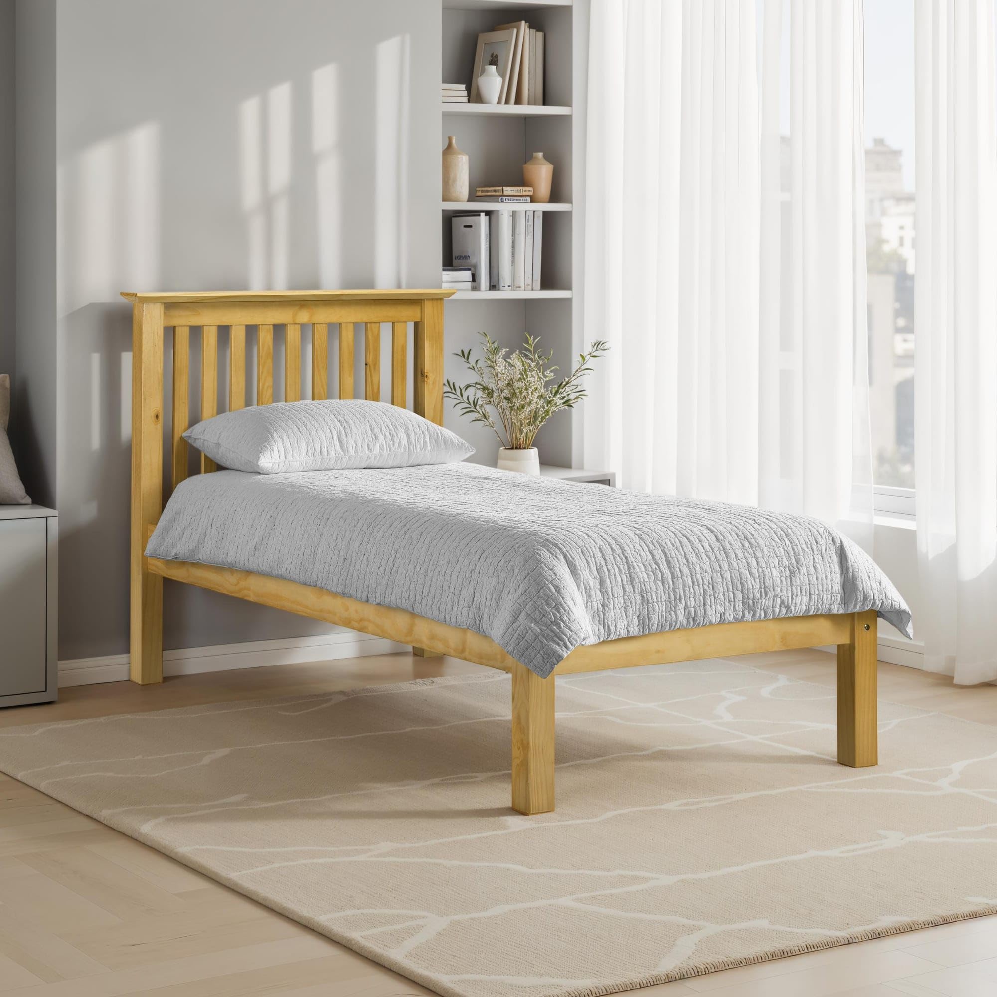Julian Bowen Barcelona Bed, Low Footend, Single, Solid Pine - W107 x D209cm