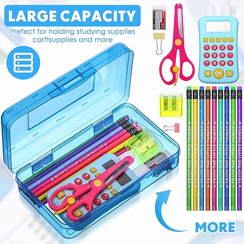 Miniatura 3 de Patelai Paquete de 12 cajas de plástico transparente a granel con tapa cierre a presión, caja rígida de gran capacidad, organizador de