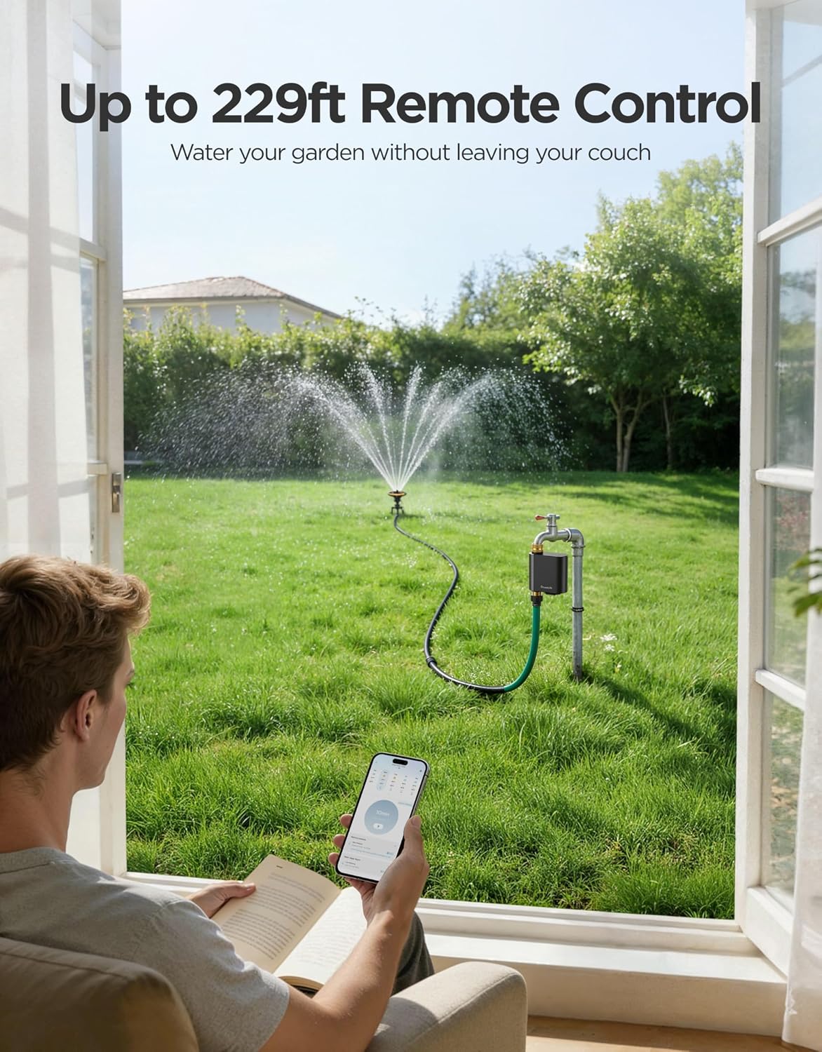 GoveeLife H5901 Bluetooth Smart Sprinkler Timer, Gateway not Included | Remote Control up to 229ft, Brass Inlet & Outlet, 2Yr Battery Life, IP67 Waterproof, for Garden/Lawn/Yard 3 81BQOBY3PiL. AC SL1500
