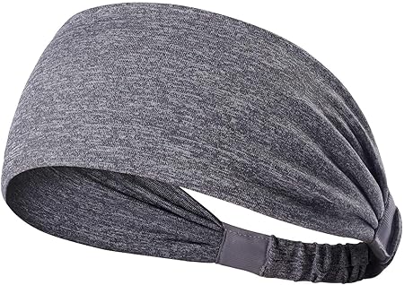 Skudgear Yoga Sport Athletic Headband Sweatband for Running Sports Travel Fitness Elastic Wicking Non Slip Style Band and Basketball Headbands Headscarf fits (Cement)