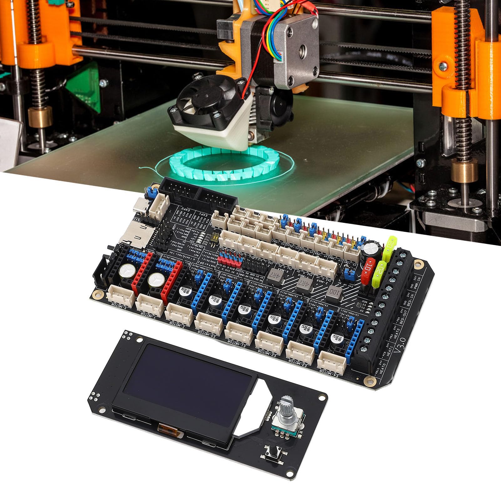 Spider V3.0 drukarka 3D zestaw płyt głównych z 8 sterownikami TMC, wentylatorami PWM, obsługą wielu przełączników i łatwą instalacją dla 2.4 / Switchwire