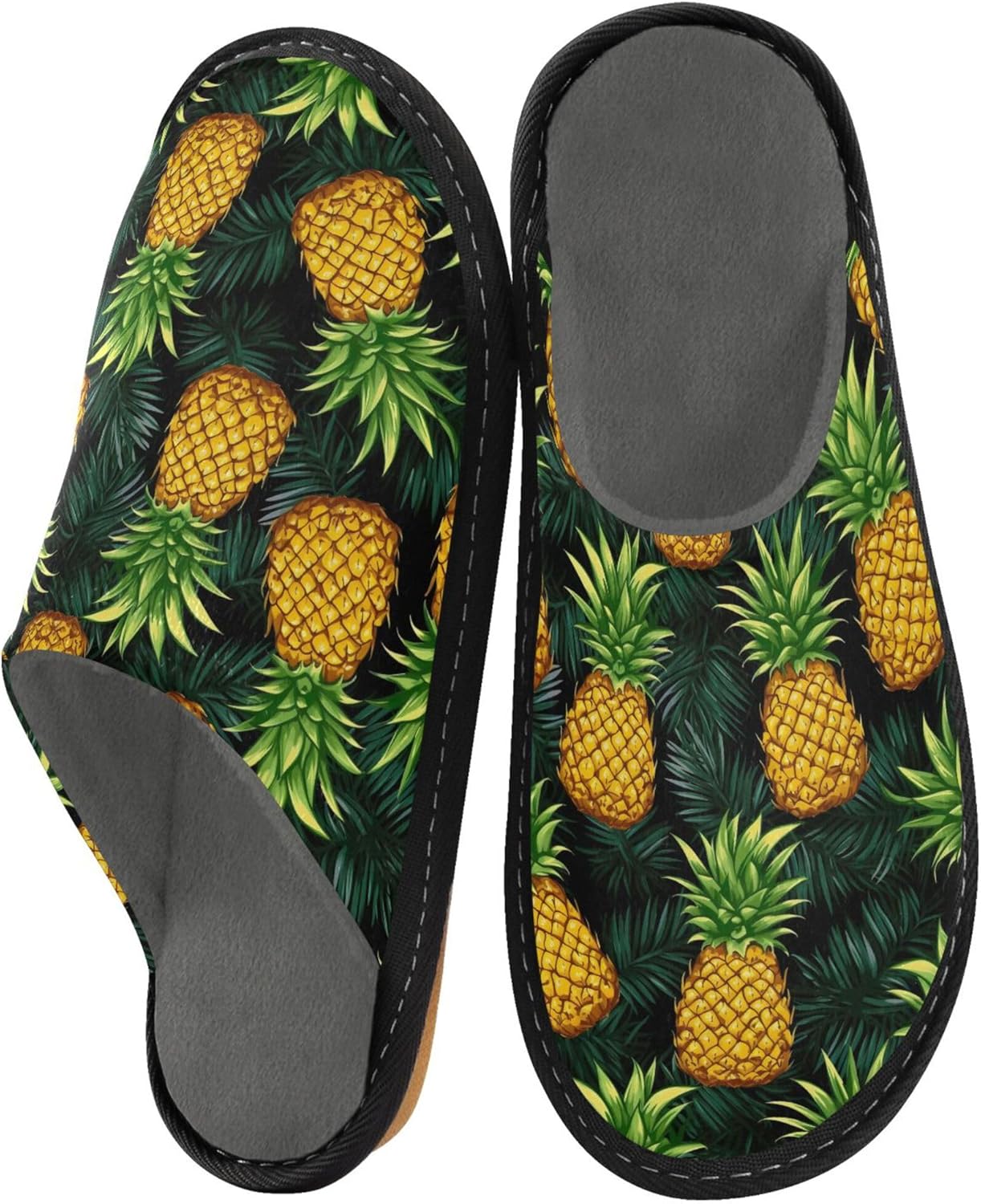 Pineapple House Slippers – Cozy Fuzzy Slippers for Guests, Washable & Disposable, Perfect for Shoeless Home, Spa & Hotel Use A110165