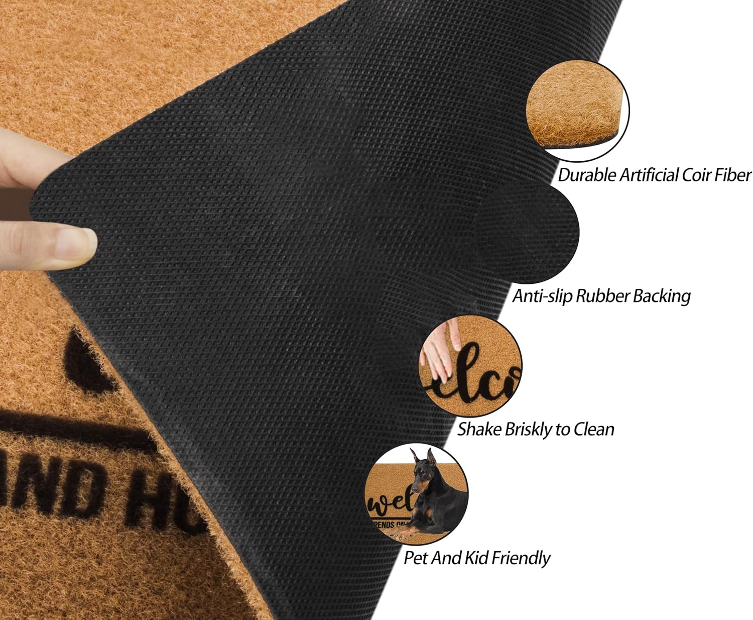 Welcome-ish Coir Outdoor Rectangular Doormat 17" x 29"
