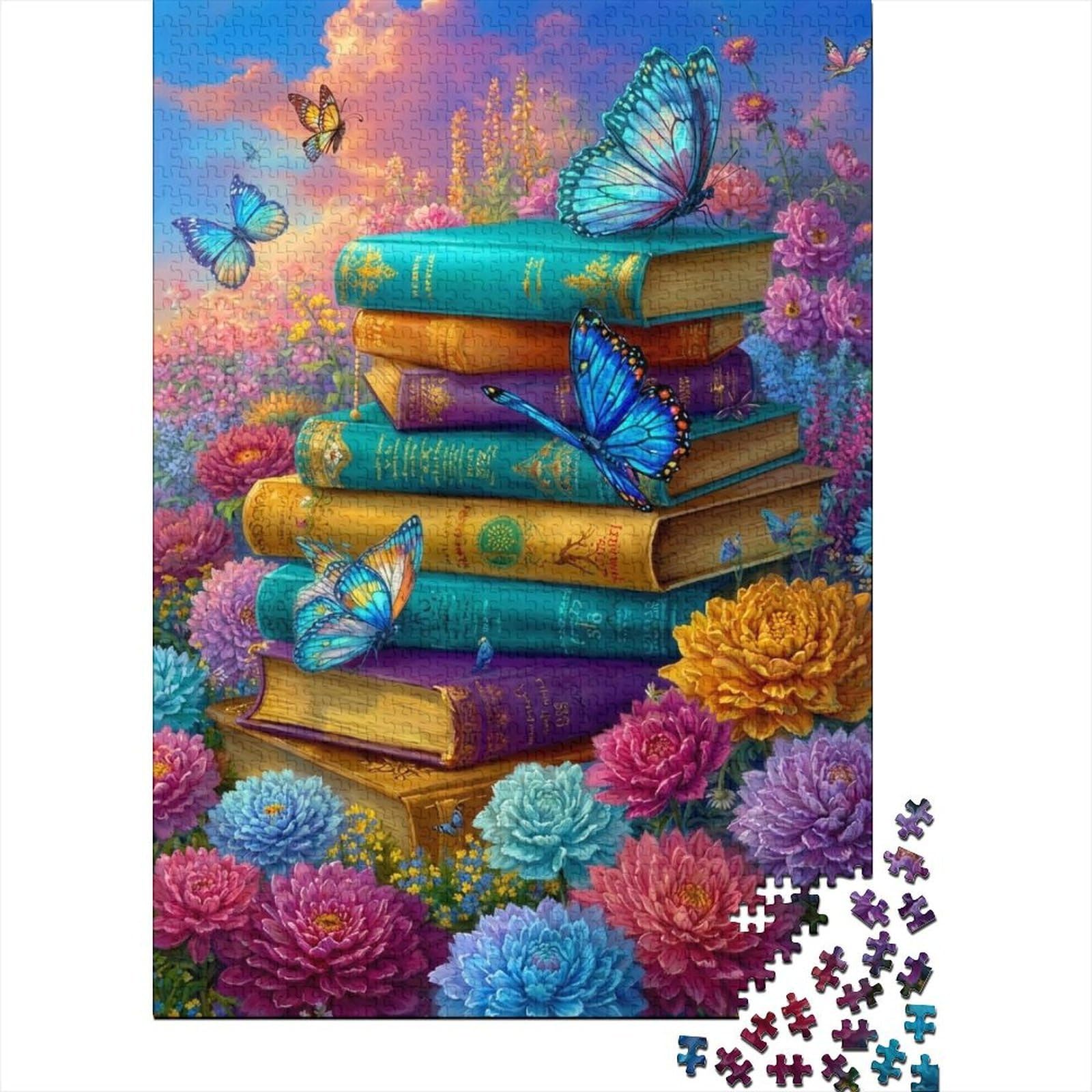 books vivid tones gentle mood jigsaw puzzle for adults paper 1000pc family game