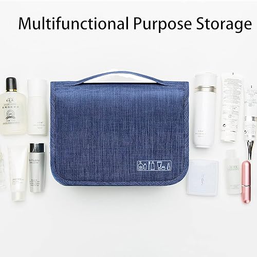 Miniatura 5 de Neceser de aseo para mujeres y hombres bolsa de viaje con gancho para colgar resistente al agua organizador de cosméticos de maquillaje y accesorios