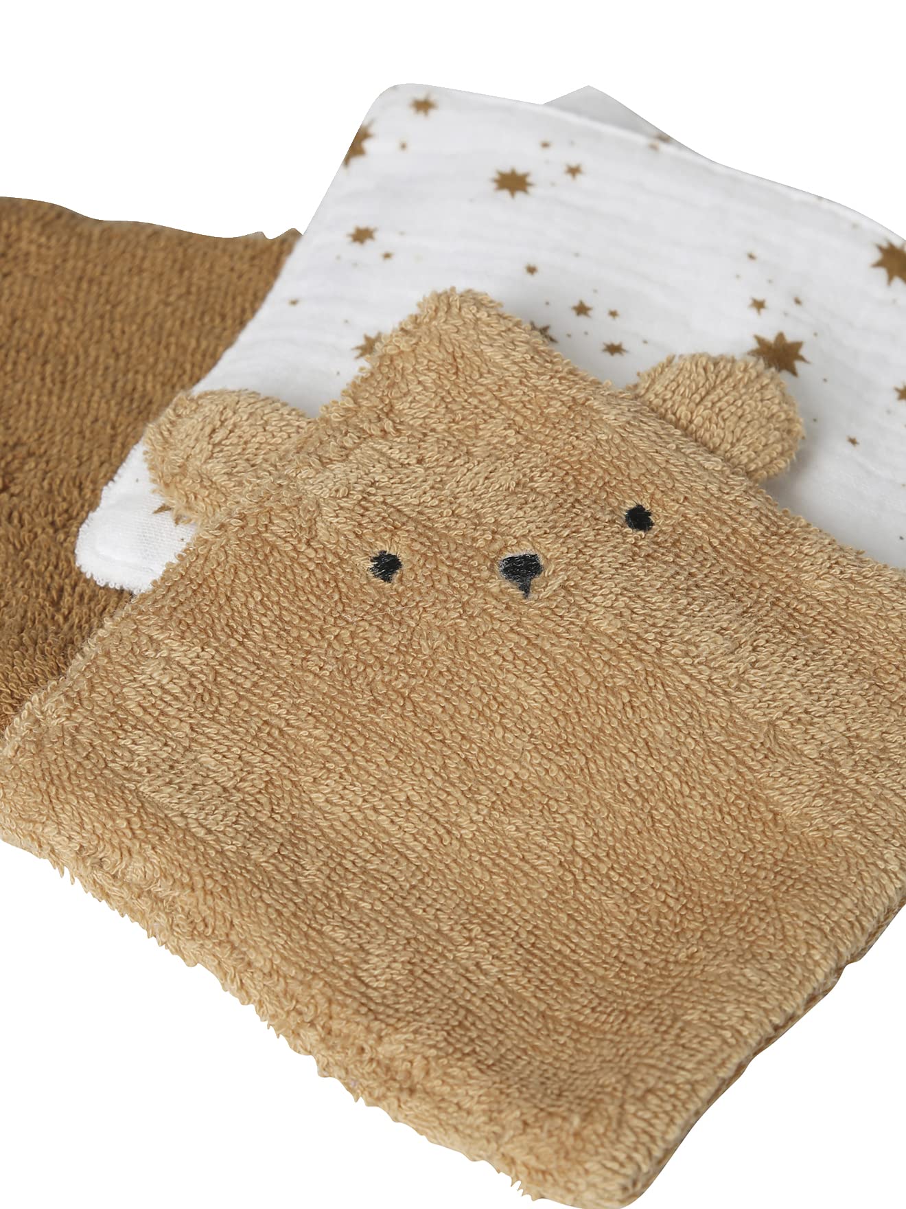 VERTBAUDET Lot de 6 lingettes lavables Ourson caramel TU
