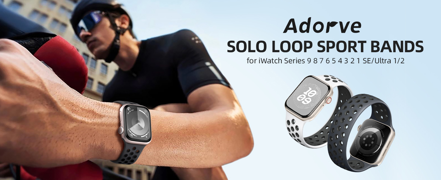 Adorve Solo Loop Band Compatible with Apple Watch Band 44mm
