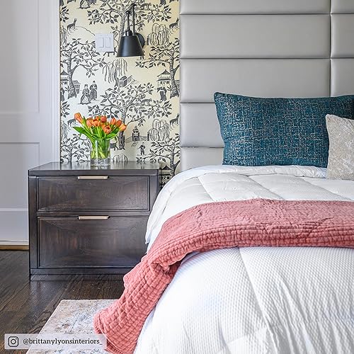 Miniatura 10 de HiEnd Accents - Colcha de terciopelo de algodón lavado a la piedra, tamaño súper Queen, color verde helecho, ropa de cama clásica tradicional de