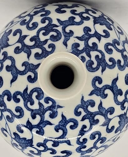 Miniatura 3 de Festcool Florero de porcelana floral azul y blanco, jarrón de China, jarrón decorativo, Jingdezhen, 12.5 pulgadas