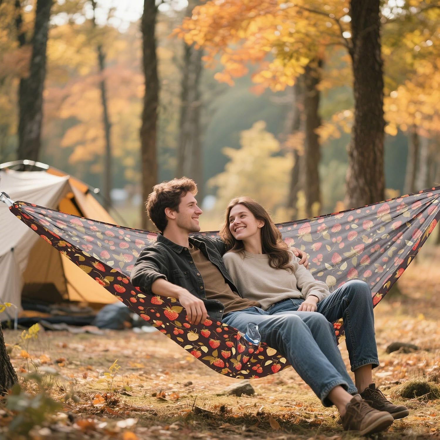 Beauty Raspberries Hammocks for Camping Indoor Hammock for Patio Backyard Lounge Base