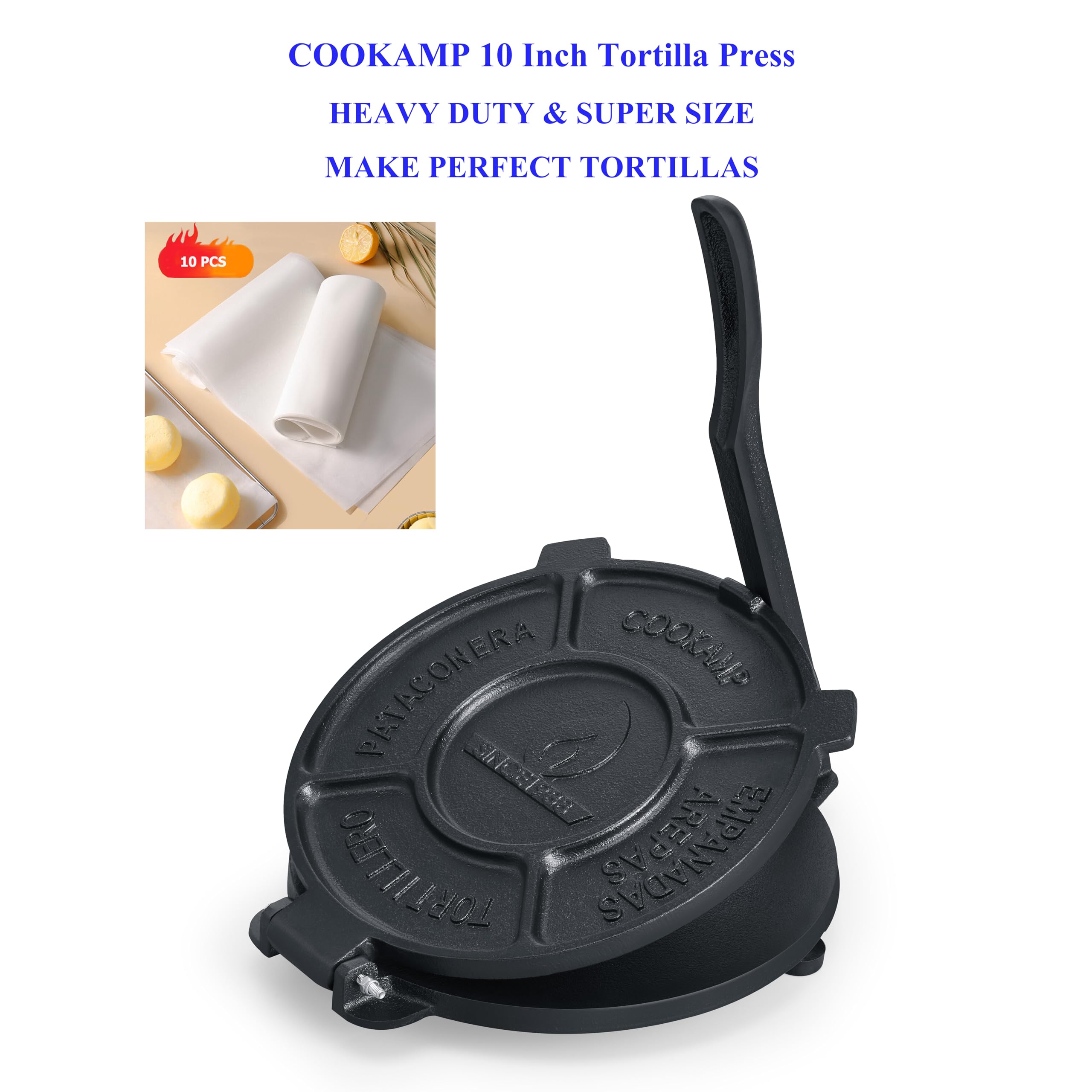 Cast Iron Tortilla Press - Make Authentic Tortillas! -2 Cast Iron Tortilla Press - Make Authentic Tortillas! -2