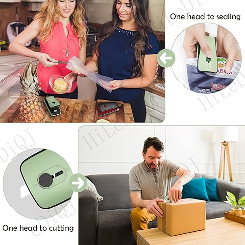 Miniatura 3 de Mini sellador de bolsas, sellador recargable, sellador térmico 2 en 1 con cortador, sellador de bolsas de plástico al vacío, resellador portátil de