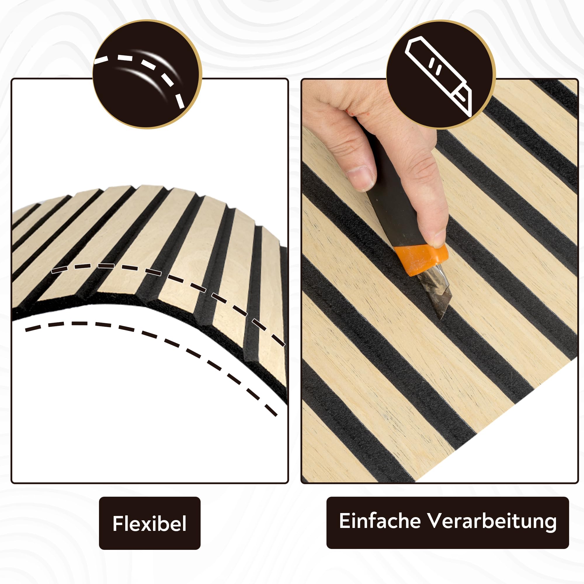 Leichte Paneele für Camper Ausbau, Wohnmobil & Van | Filz Verkleidung 4er-Set | 2,42 m² Gesamtfläche | nur 1 Kg / Panel & schallisolierend| Ideal für Innenausbau