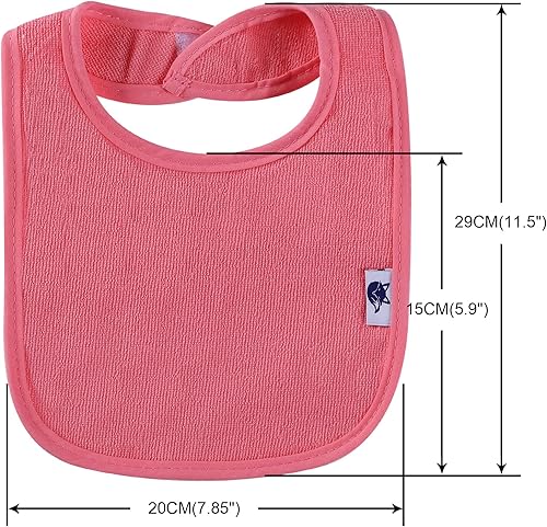 Miniatura 2 de Paquete de 12 baberos de algodón de rizo, baberos unisex con relleno de fibra impermeable para alimentación, dentición, babeo