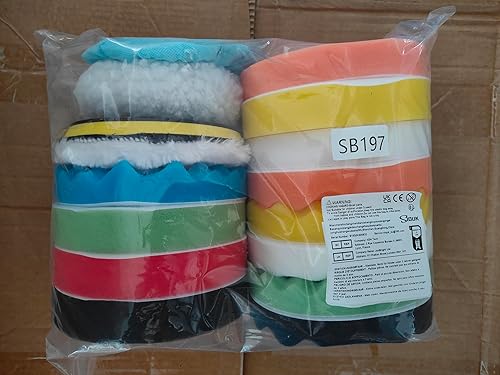 Miniatura 8 de SIQUK 23 almohadillas de pulido de 6 pulgadas, kit de almohadillas de pulido de espuma, almohadillas de pulido de cera, accesorio de amortiguador de