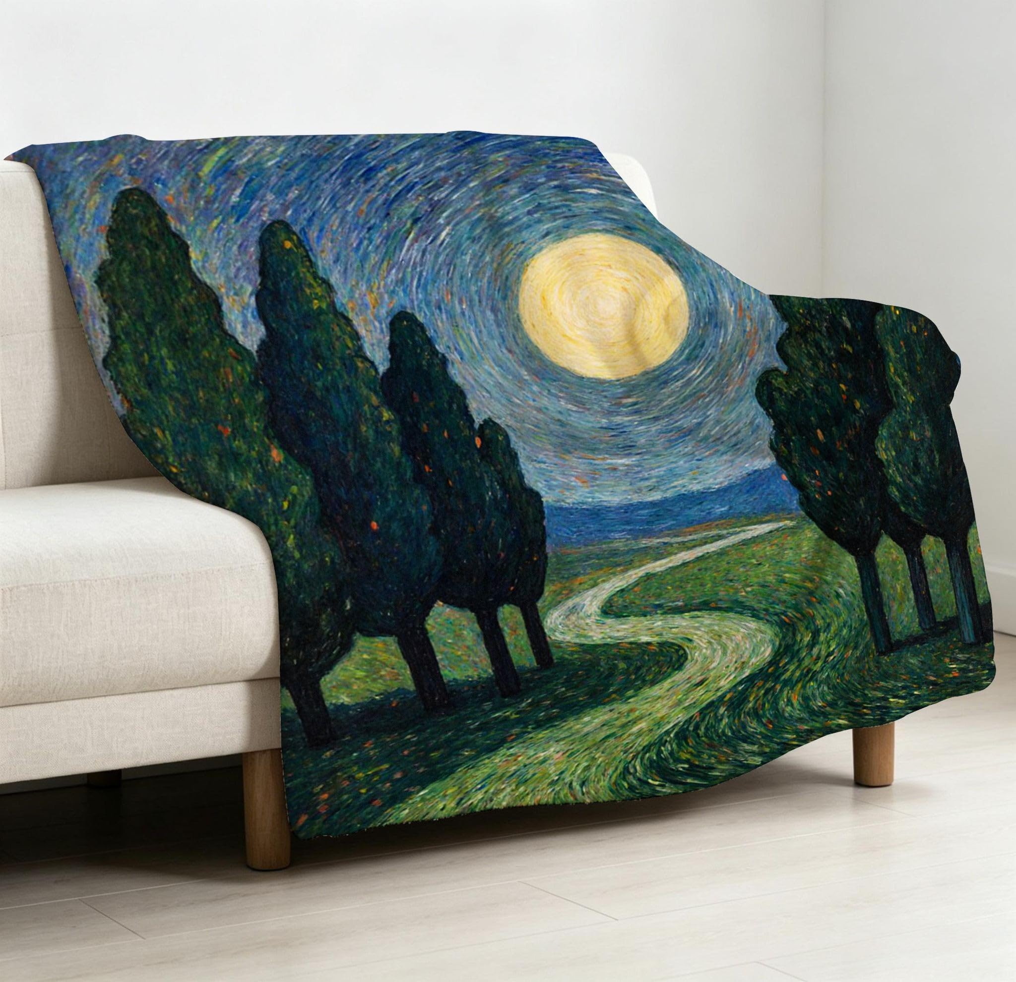 Manta Grande 180x220 cm Árbol Verde Polar Franela Térmica-A128