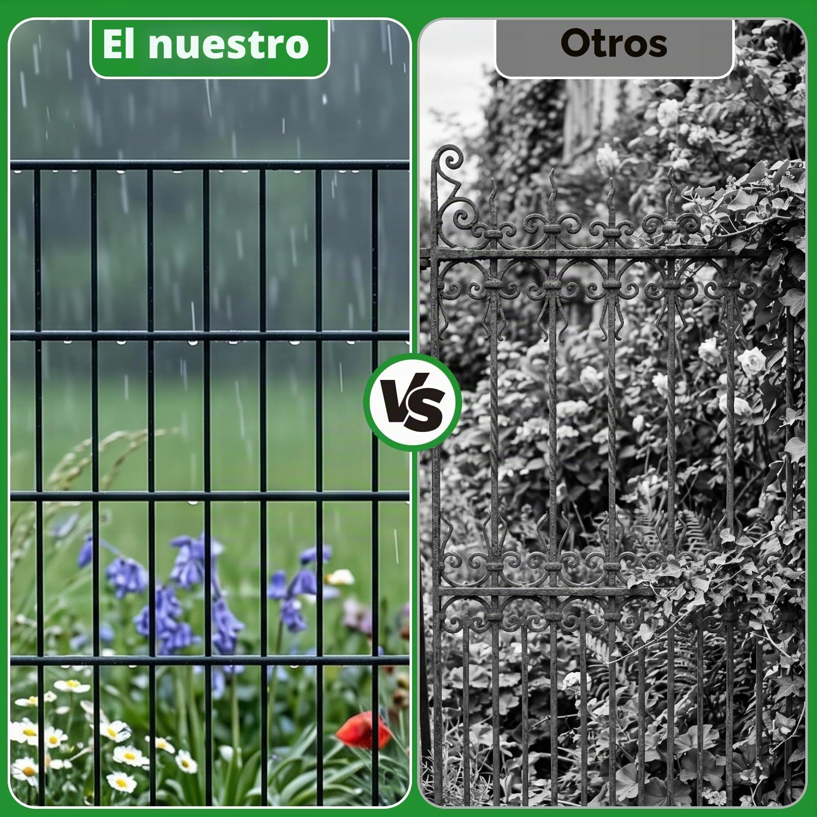 ARIFARO Valla Decorativa de Jardín de 5 Paneles de Longitud Total de 3,5 m (101 cm de Altura x 71 cm de Ancho) No Cavar Barrera de Animales de Esgrima para Conejos, Patio