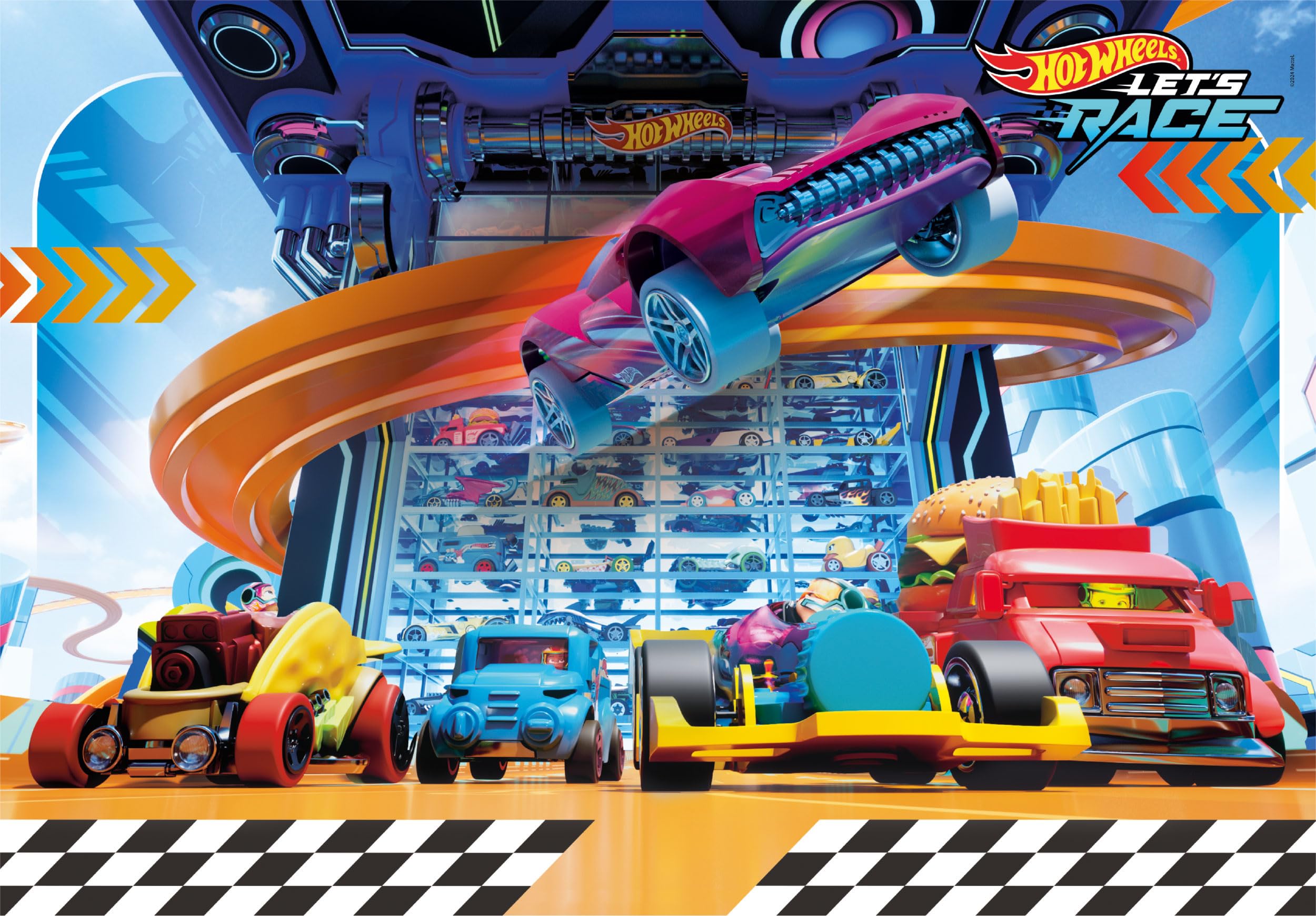 Clementoni Jigsaw Puzzle Hotwheels 104 Pieces, Supercolor Puzzle For Children 6-8 Years, Cartoon, Cars, Gift For Boy/Girls - Image 2
