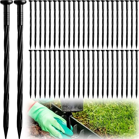 Vigoro Spikes: 200 Pack of 8 Inch Plastic Ground Stakes for Landscaping
