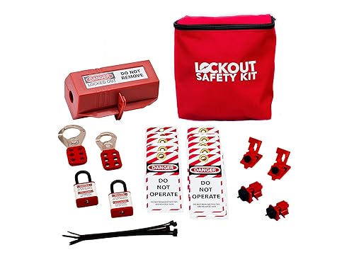 Miniatura 7 de Zing Green Products 7149 - Kit básico de etiquetado de bloqueo eléctrico con cerrojo, candados de seguridad, etiquetas de bloqueo y dispositivos de