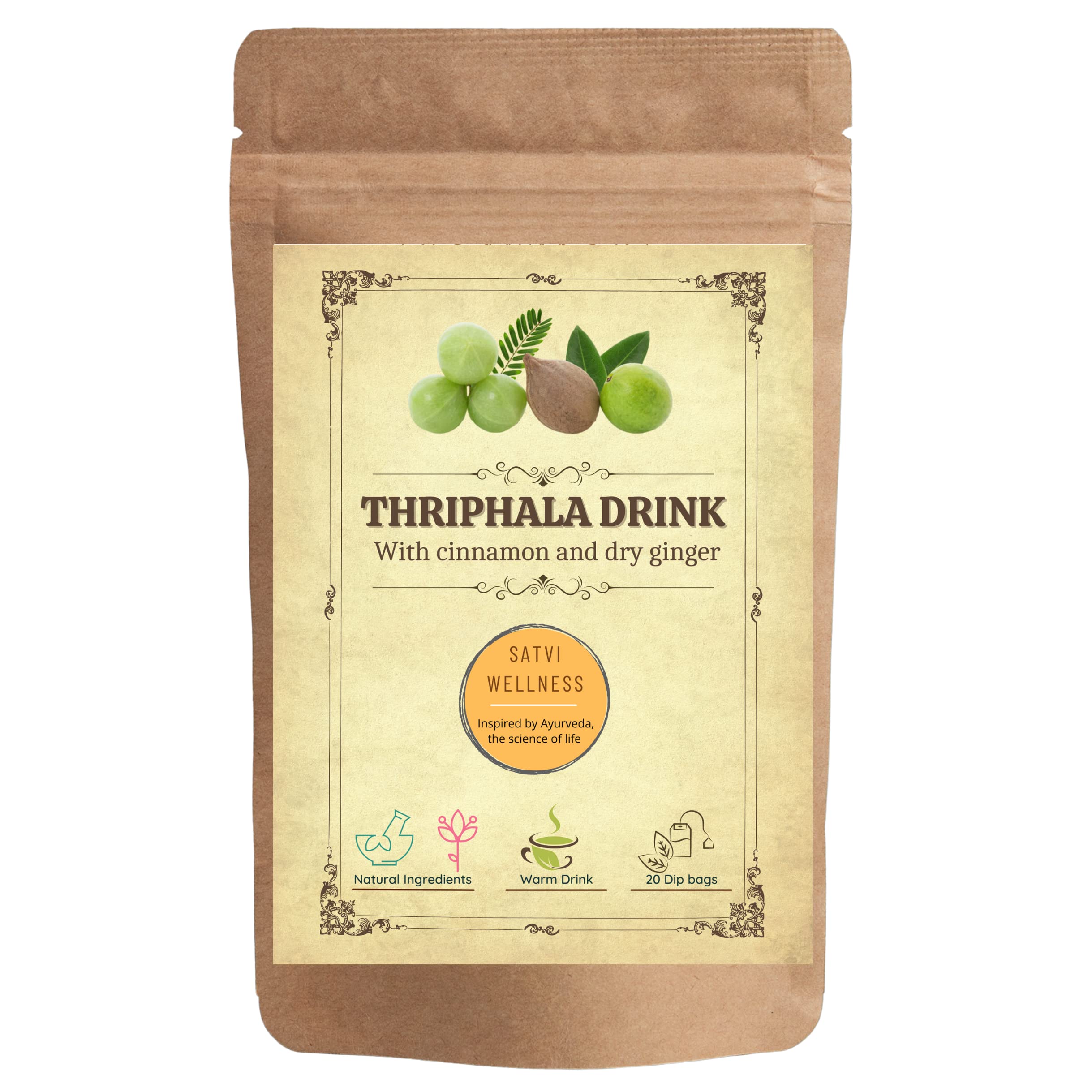 Thriphala with cinnamon and dry ginger | 20 Dip Tea bags | Triphala choornam with cinnamon and dry ginger (B0BZJ6523R) Amazon Price History, Amazon Price Tracker