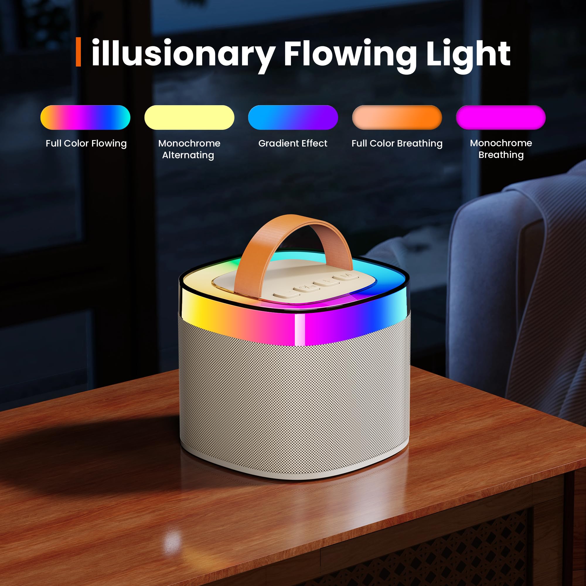 Máquina de karaoke para adultos y niños, altavoz portátil Bluetooth Karokee con 2 micrófonos inalámbricos, máquina de karaoke cantante con luces LED integradas para regalos de cumpleaños, fiesta 7