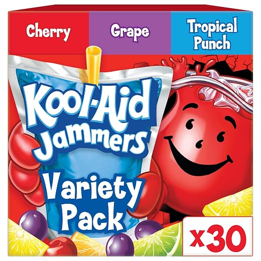Kool-Aid Variety Pack, 30 ct Box Tropical Punch, Grape & Cherry, 6 fl oz