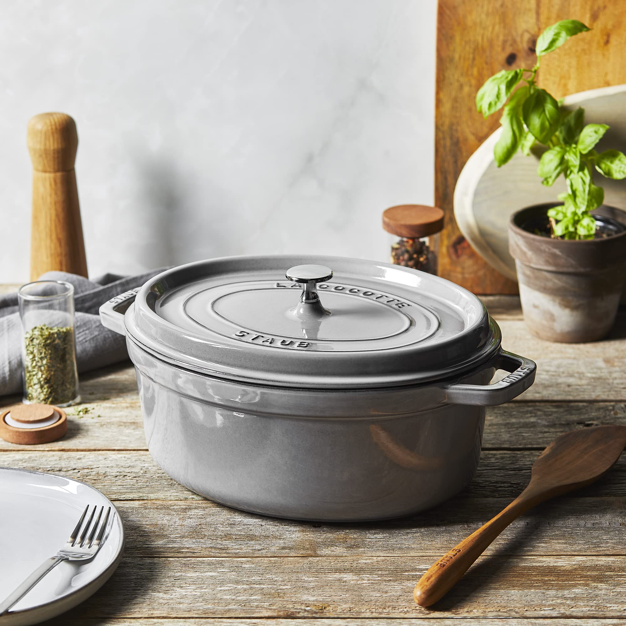 キッチン・食器 ❣️STAUB ストウブ ピコ・ココット オーバル グレー 