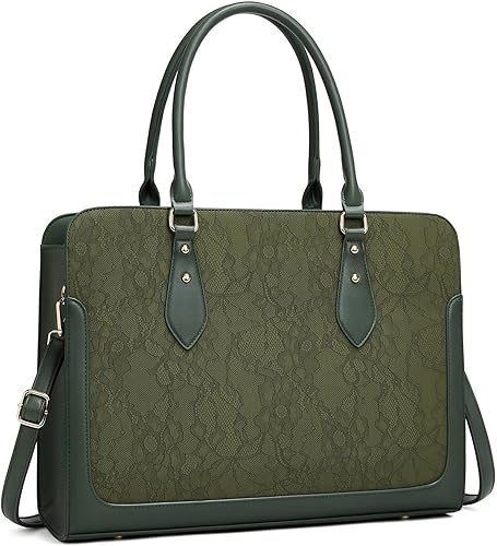 Bolsa para laptop para mujer, bolsa de trabajo de 15.6 pulgadas para mujer, bolsa de cuero para computadora, impermeable, maletín profesional, bolsa