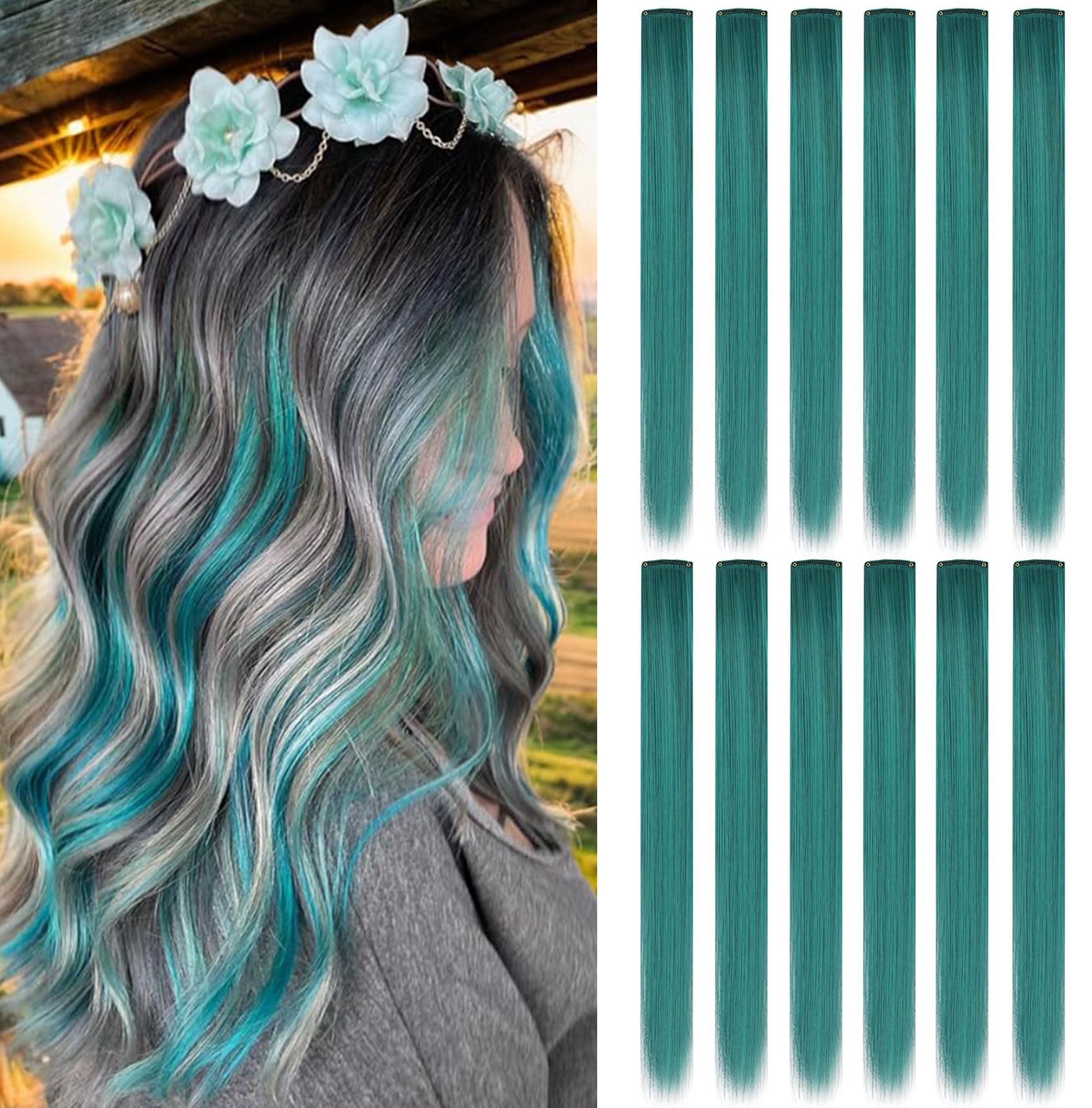 Amazon.com : SARARHY Colored Hair Extensions Clip in,21'' 12Pcs