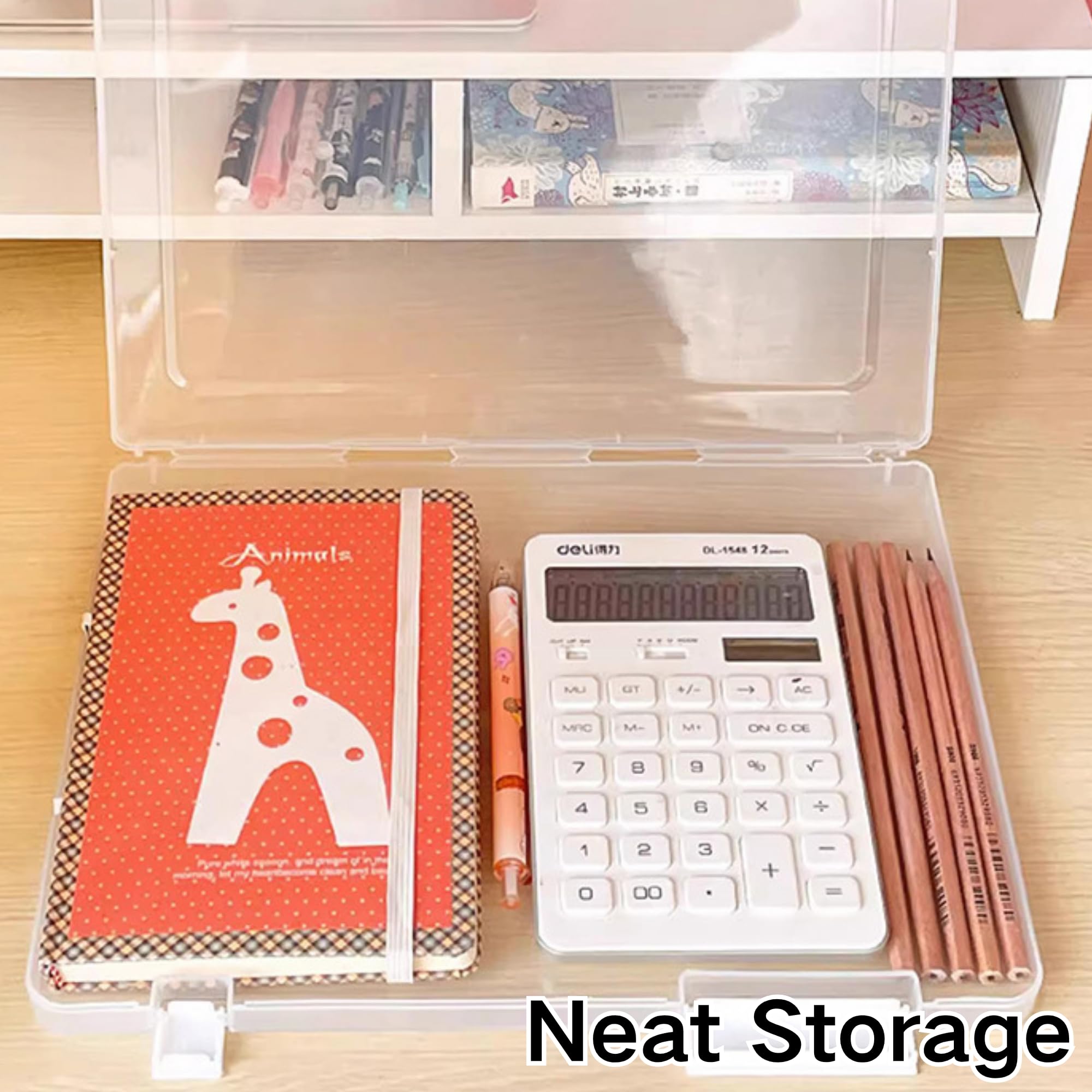 SUQ 8 Scatole per Archiviazione File, Valigetta Portatile per Progetti Formato A4, Scatole di Archiviazione con Coperchio, per Ufficio, Strumenti, Arti e Forniture per Artigianato