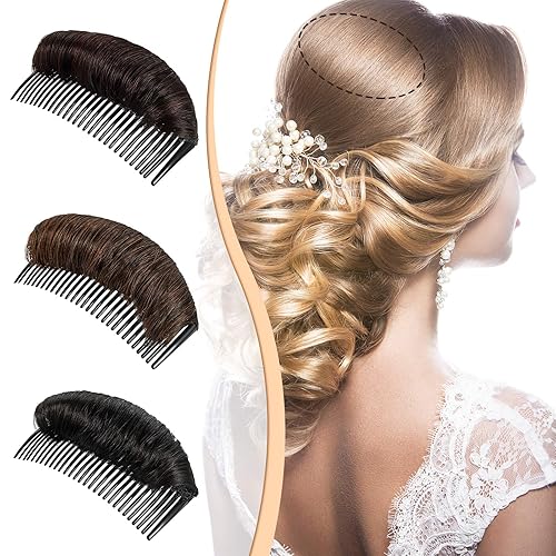 Miniatura 6 de 3 pinzas invisibles para el pelo de moño, base de cabello, almohadilla de peinado esponjoso, herramienta de inserción de volumen, esponjoso, estilo