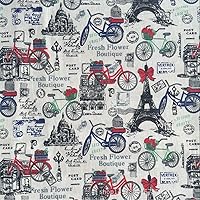 Vista 27 de Sheicon The Yard - Tela con estampado de la Torre Eiffel de París, 60 pulgadas de ancho, diseño de romance francés, vintage, para proyectos