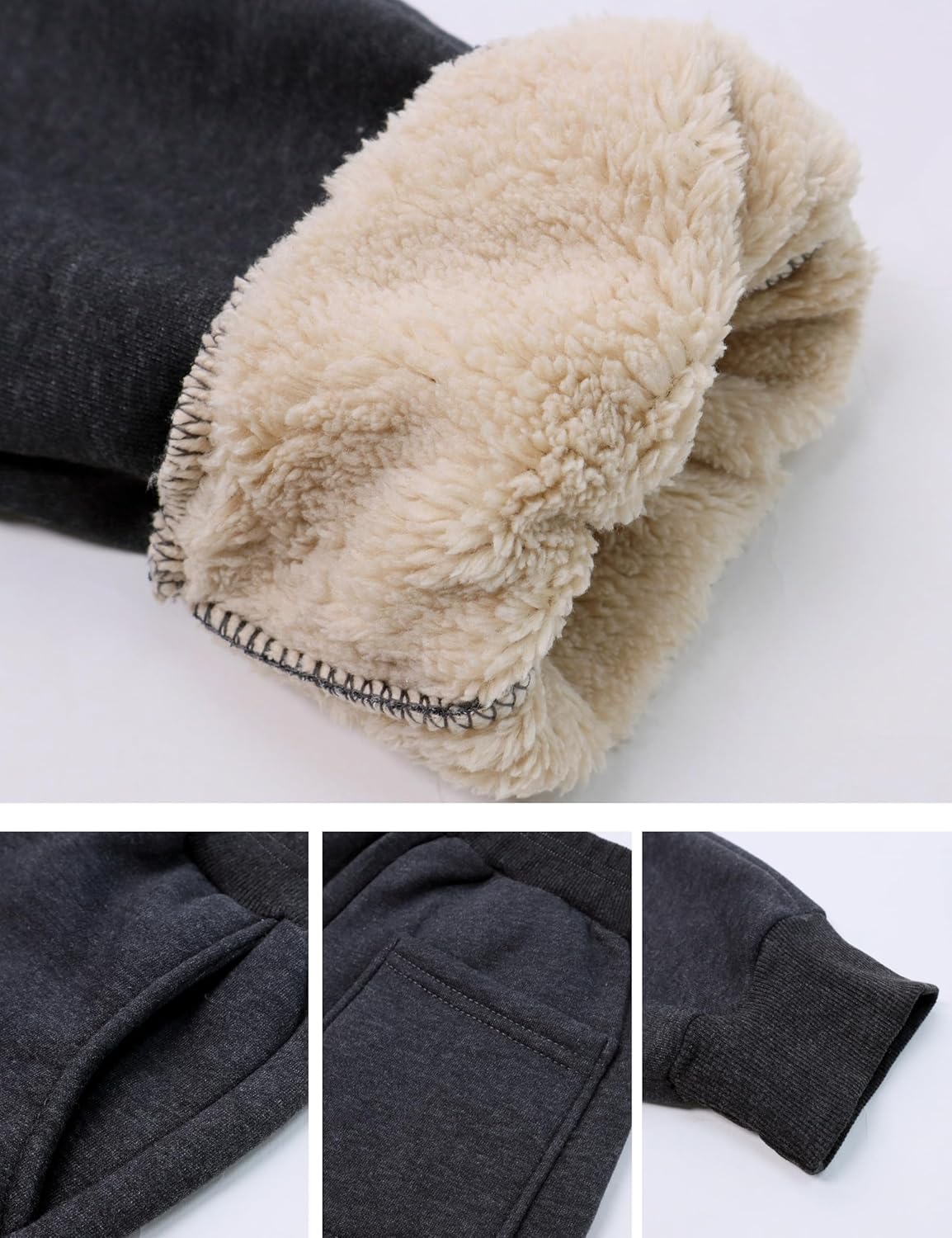 AMEBELLE Boys Girls' Winter Warm Jogger Pant Fleece Lined Elastic Waist Sweatpants - Image 5