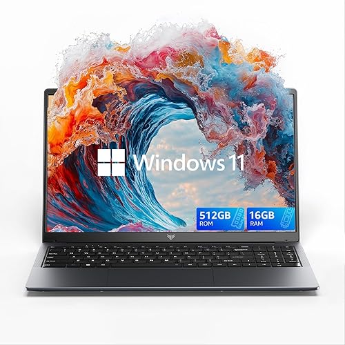 KAIGERR Light Gaming Laptop, ΑΜD Ryzen 7 5700U(8C/16T, Up to 4.3GHz), 16GB RAM 512GB NVMe SSD, 2026 Laptop Computer, 15.6" IPS Laptop, WiFi 6, Numeric Keypad, HDMI Type-C USB 3.2 Multitasking Laptops