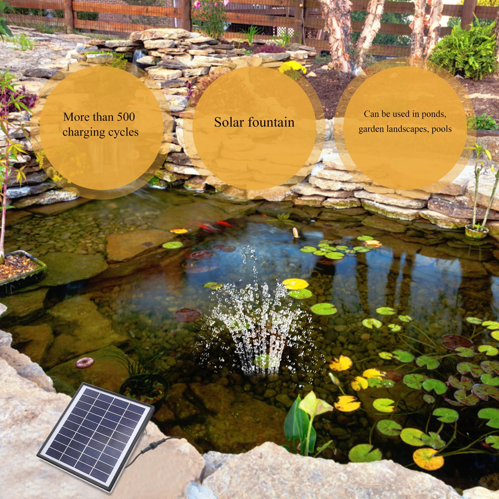 ABS Schwimmbrunnenpumpe W-380l/h Solarbetriebene für Gartenbrunnen