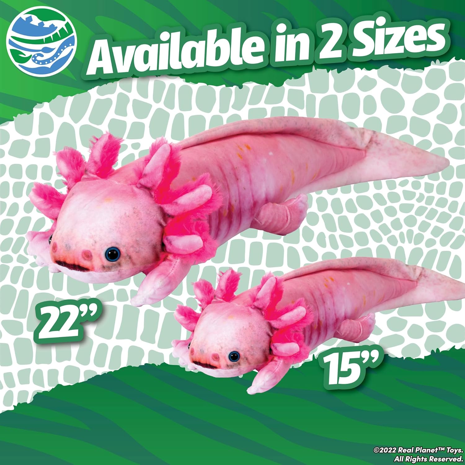 Real Planet 22" Axolotl Stuffed Animal - Soft Axolotl Plush Stuffed Animals, Axolotl Gifts, Cute Axolotl Toy for Kids, Realistic Fish, Pink Toy Stuffies