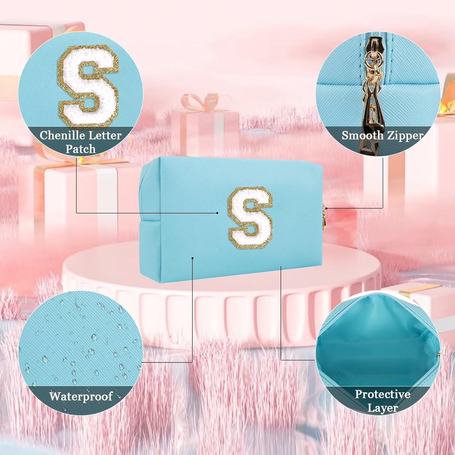 Preppy Personalized Letter Travel Makeup Pouch 5 81BQeZOGJFL. AC SL1500