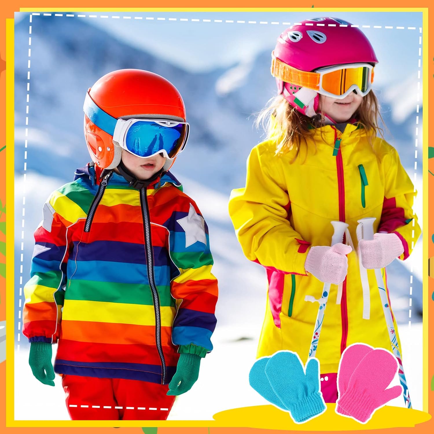 Handepo 100 Pair Toddler Winter Gloves Kids Magic Stretch Mittens Soft Winter Warm Baby Knitted Gloves One Size Acrylic Insulated Mittens for Little Boys Girls Christmas Giving - Image 5