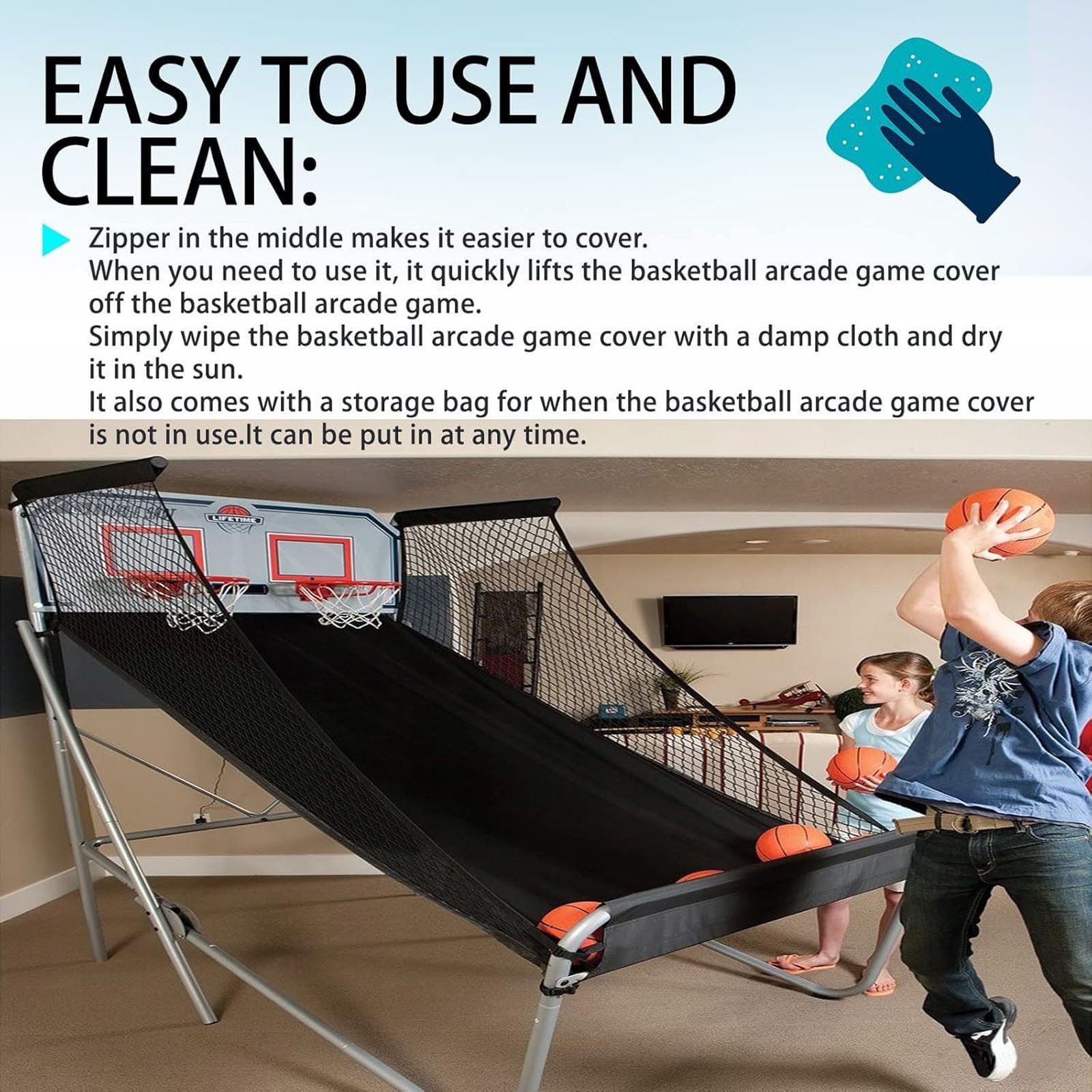 Boîtier de machine résistant aux intempéries, couverture complète en polyester avec base respirante pour machine de basket-ball