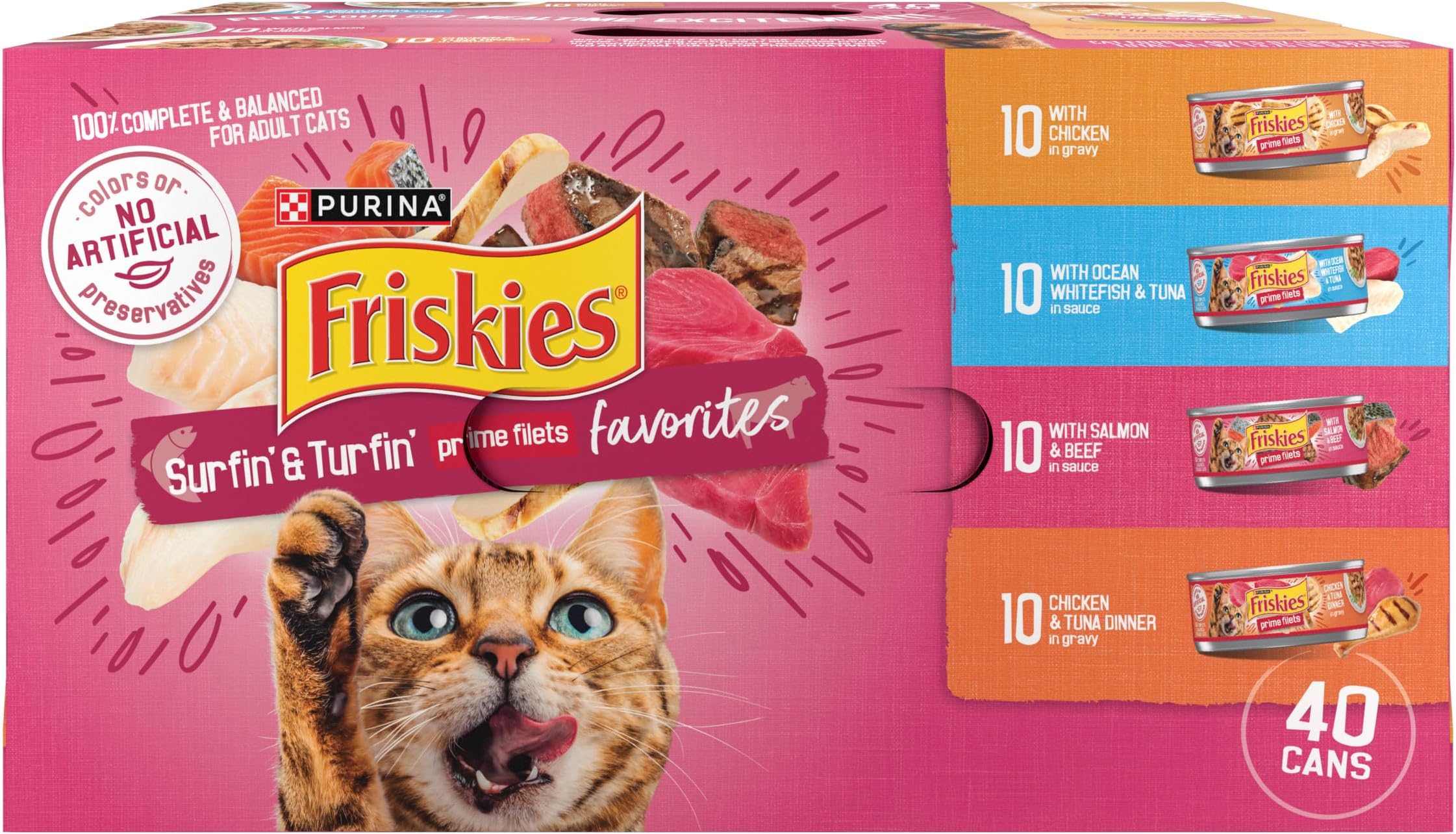 Purina Friskies Wet Cat Food Variety Pack, Surfin