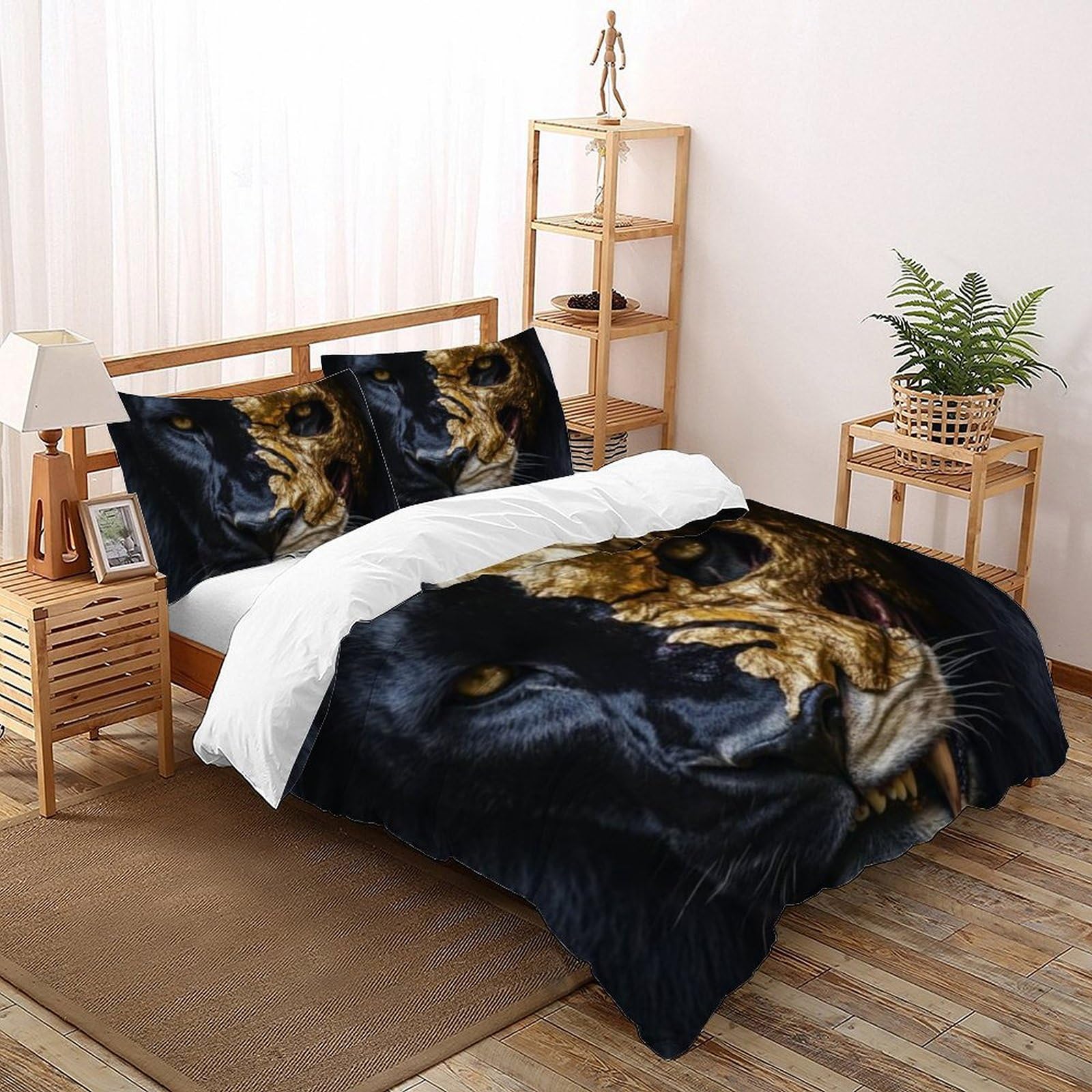Housse de couette lion 3D pour créer une ambiance jungle dans la chambre