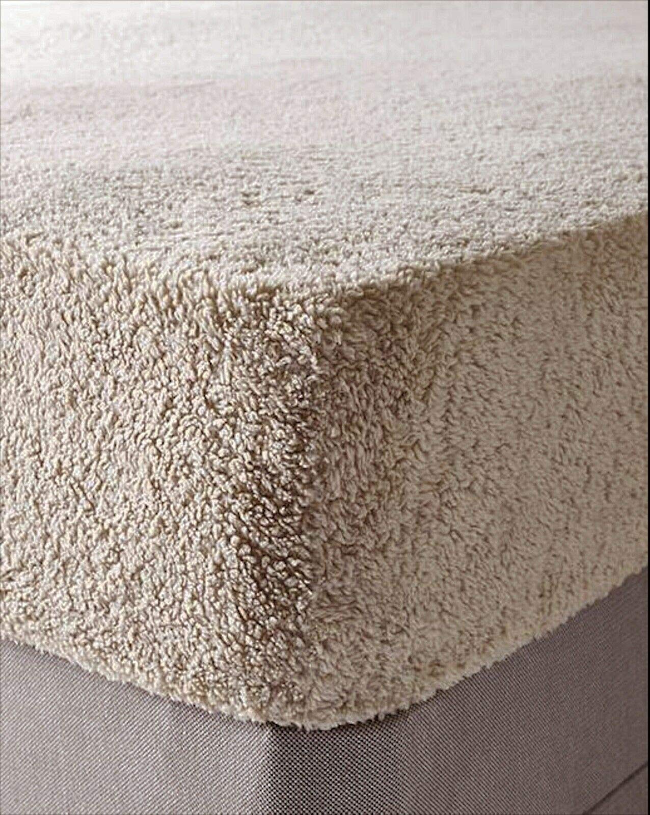 Brit House Boys Natural Super Soft Teddy Bear Fur Sherpa Cuddly Cosy Warm Extra Deep Fleece Fitted Sheet Bedding Bed Linen (, Small Double)