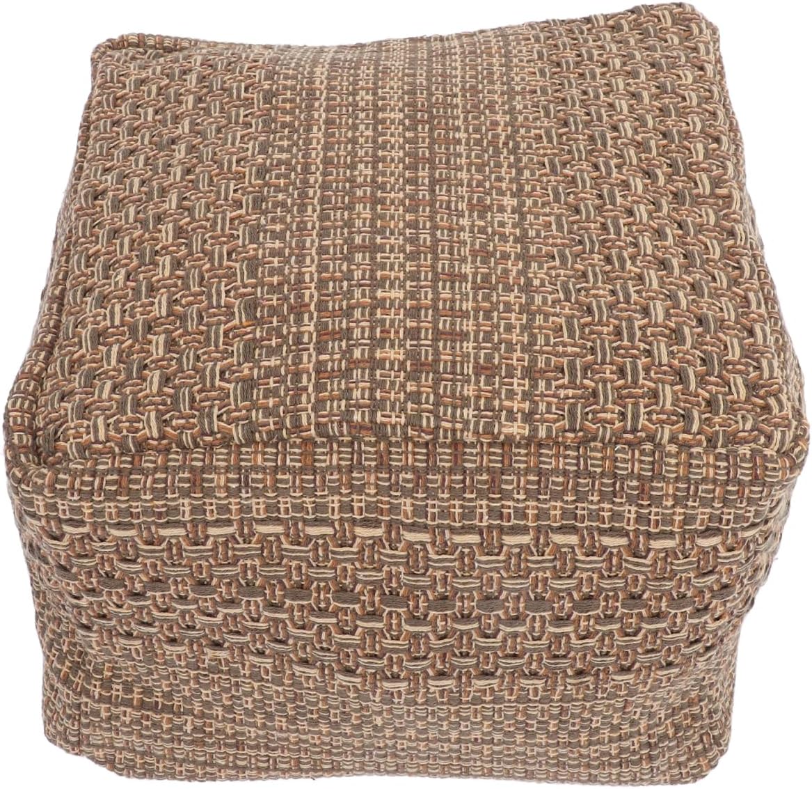 Creative Futon Mat Cover - Unstuffed Square Pouf Ottoman Foot Rest Cushion with Cotton Linen Fabric 15.7X15.7X10.6 Inch for Living Room Meditation and Home Seating