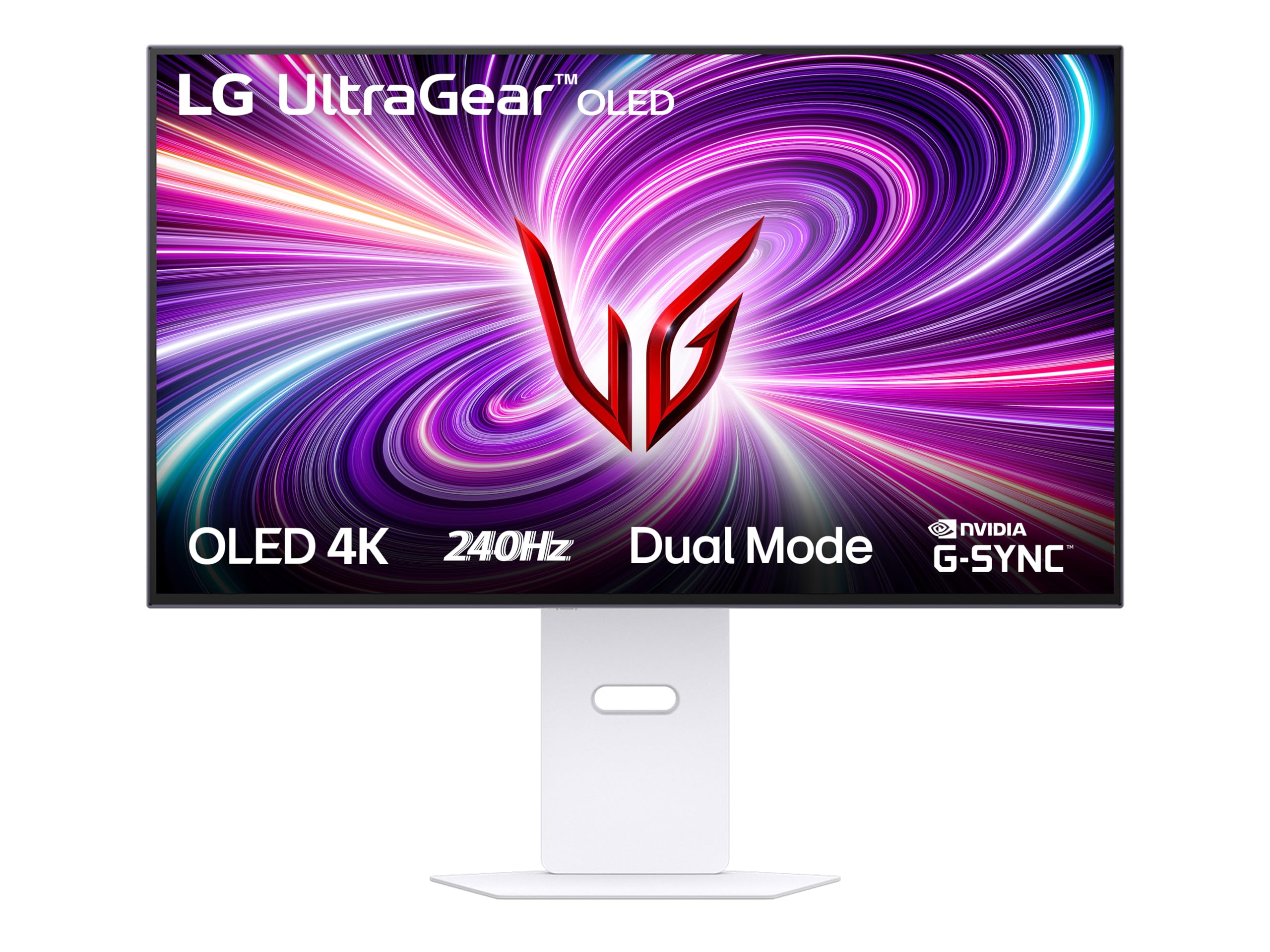 LG UltraGear OLED 32GS95UV Monitor Gaming 32", UHD 4K (3840x2160) 240Hz, 480Hz in FHD con Dual Mode, 0,03ms (GtG), G-Sync, FreeSync Premium Pro, HDR 400 True Black, HDMI 2.1, DisplayPort, Bianco