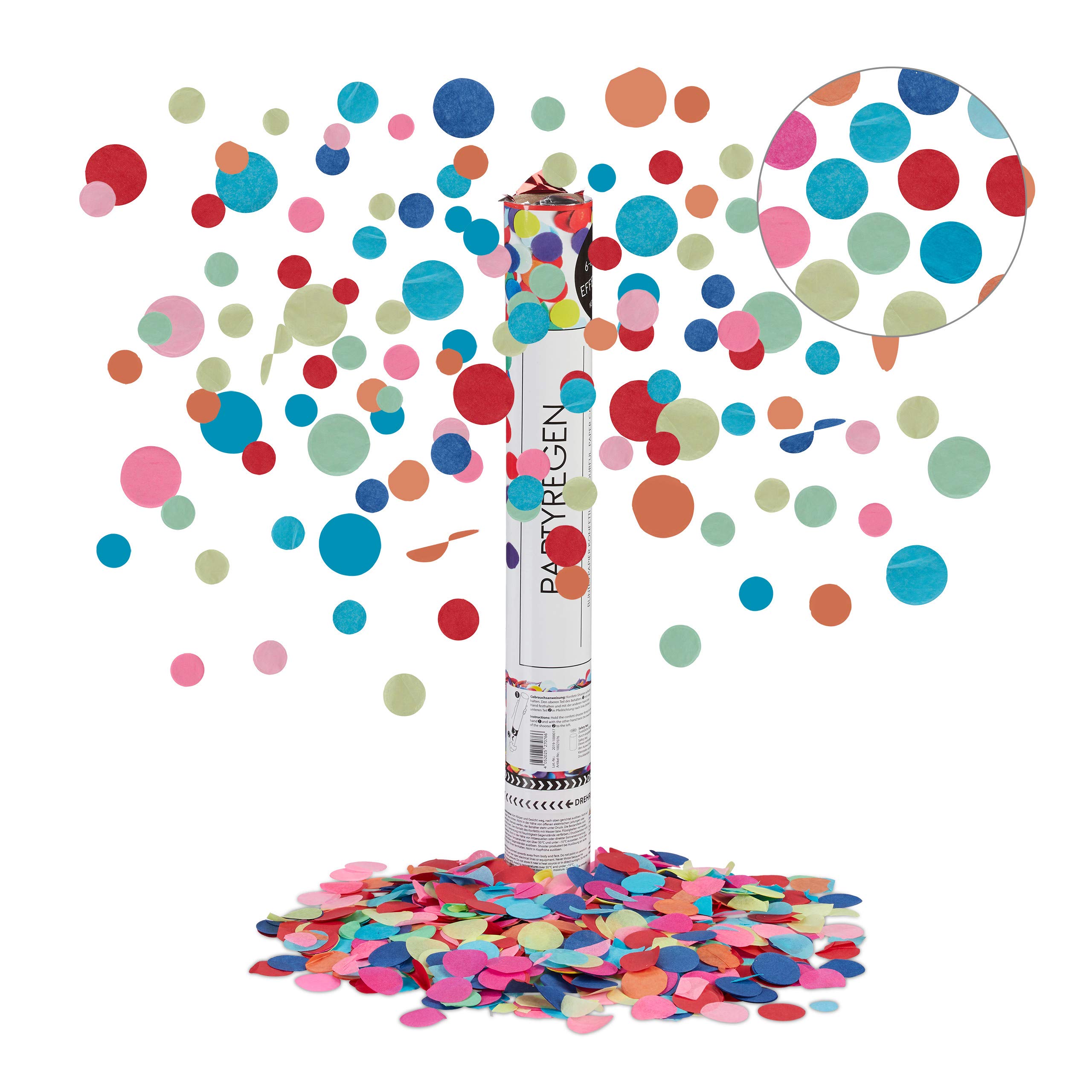 Lanceur de confettis lot de 10 ronds colorés pour Carnaval
