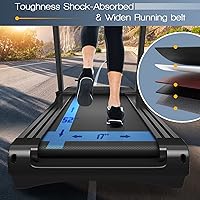 Vista 3 de Goplus Cinta de correr plegable de 3.75 HP con inclinación, caminadora eléctrica Superfit con control de aplicación, 12 programas preestablecidos