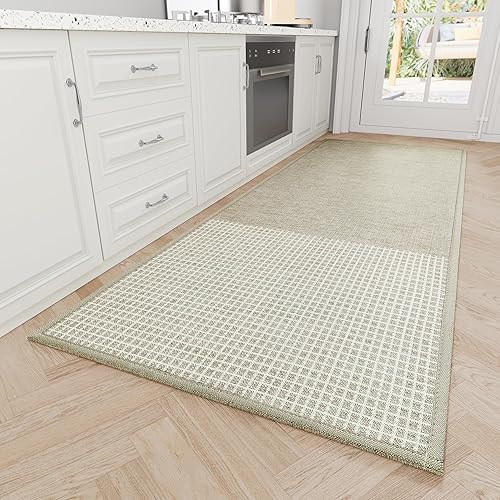 Tapete de cocina, de goma antideslizante, lavable, absorbente para piso, lavable a máquina, para frente del fregadero, puerta, lavandería, entrada,