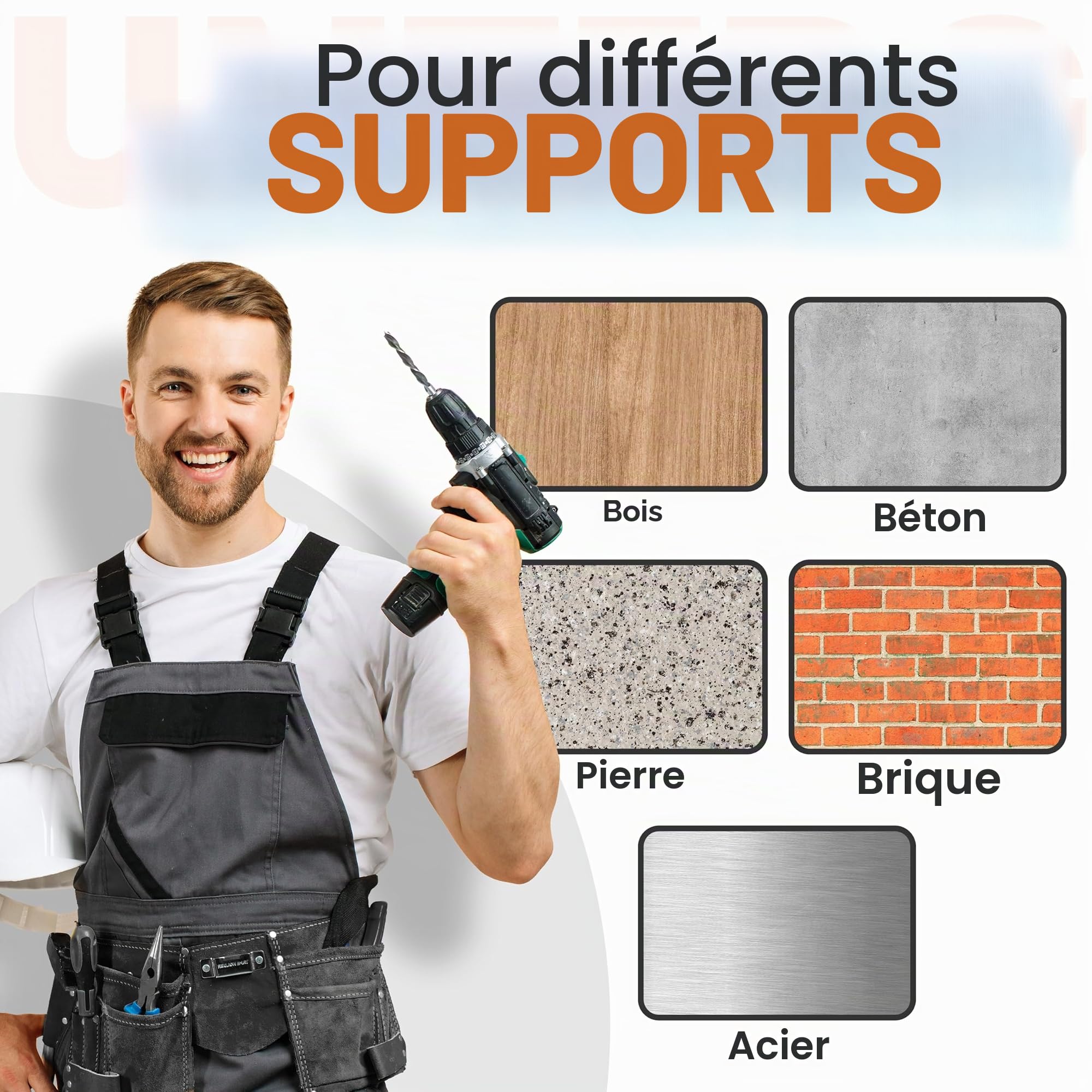 JK Trade® Lot de 4 supports muraux pour pneus de voiture avec vis et chevilles, protège-jantes, crochets muraux à visser pour pneus de voiture, équipements de jardin, jantes en aluminium, capacité de
